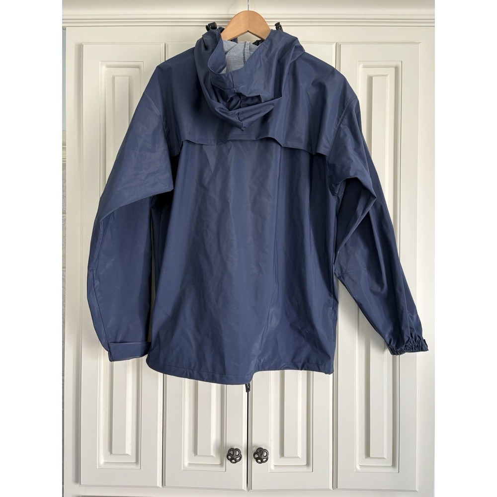 Vtg Eddie Bauer Vented Blue Mens Full Zip Hooded Waterproof Rain Jacket Medium - Picture 5 of 7